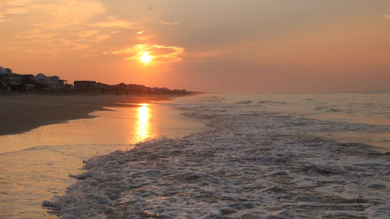 Sunset on the ocean shore